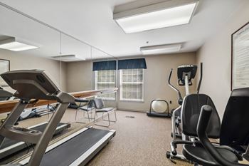 Fitness center with free weights